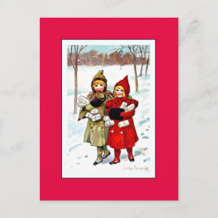 Nystrom - Children in the Snow (1), fine art Postcard