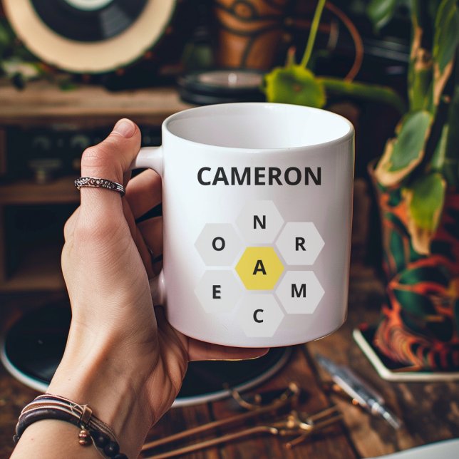 Nyt Spelling Bee,Personalised Name Wordle  Coffee Mug (Creator Uploaded)