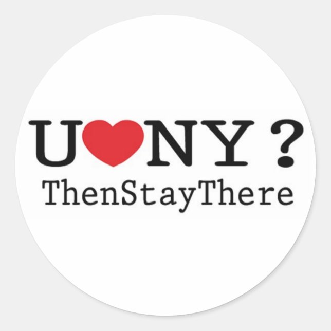 nywhite classic round sticker (Front)