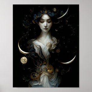 Nyx, Goddess of Night Surreal Fantasy Art Poster