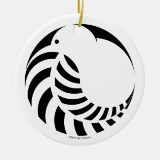 NZ Kiwi / Silver Fern Emblem Ceramic Tree Decoration
