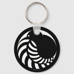 NZ Kiwi / Silver Fern Emblem Key Ring