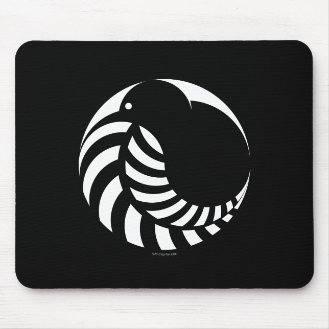 NZ Kiwi / Silver Fern Emblem Mouse Pad (Front)