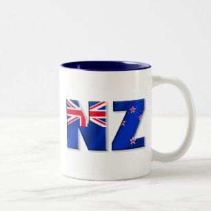 NZ logo flag of New Zealand Two-Tone Coffee Mug