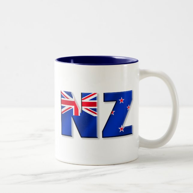 NZ logo flag of New Zealand Two-Tone Coffee Mug (Right)