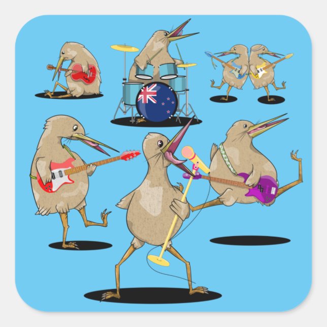 NZ Music Kiwi Band Square Sticker (Front)