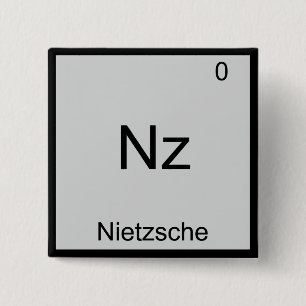 Nz - Nietzsche Funny Element Chemistry Symbol Tee 15 Cm Square Badge
