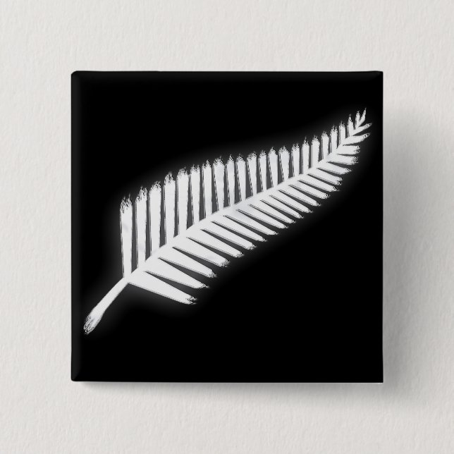 NZ Silver Fern National Emblem Patriotic Button (Front)