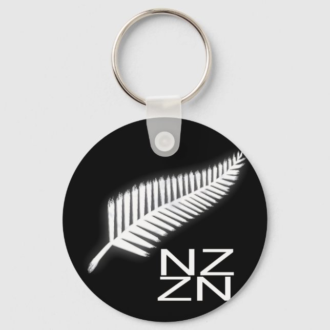 NZ Silver Fern National Emblem Patriotic Keychain (Front)