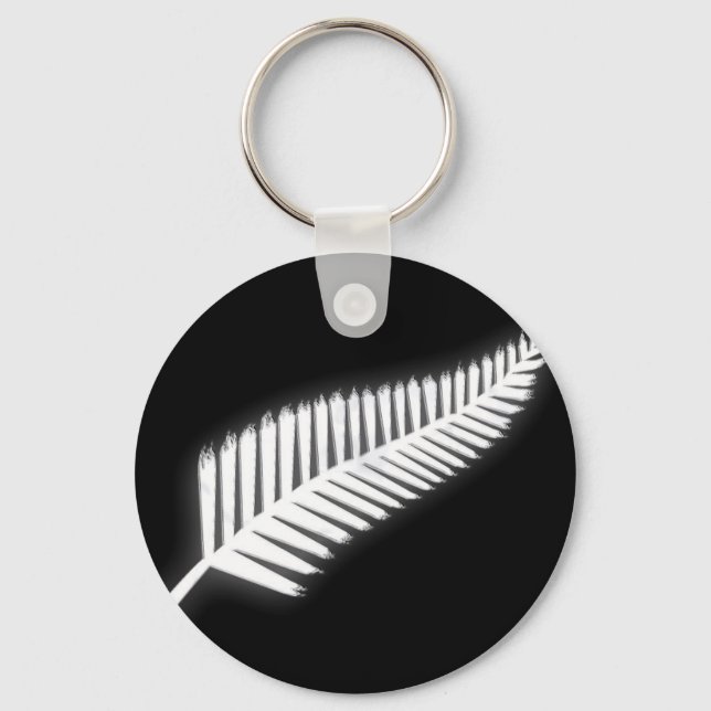 NZ Silver Fern National Emblem Patriotic Keychain (Front)