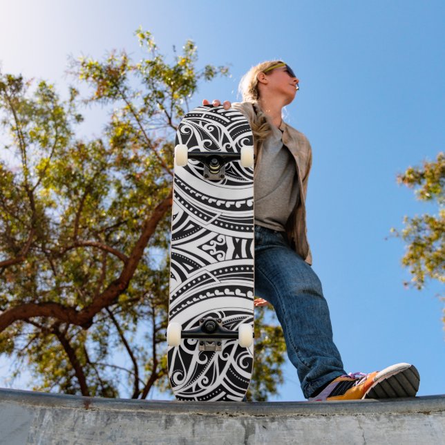 NZKULTURE unique Māori design  Skateboard (Outdoor 1)