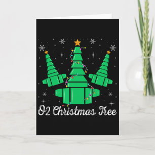 O2 Christmas Tree Respiratory Therapist Xmas Light Card