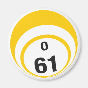 O 61 bingo ball fridge magnet