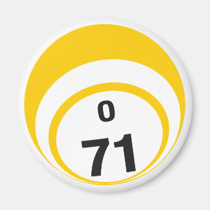 O 71 bingo ball fridge magnet