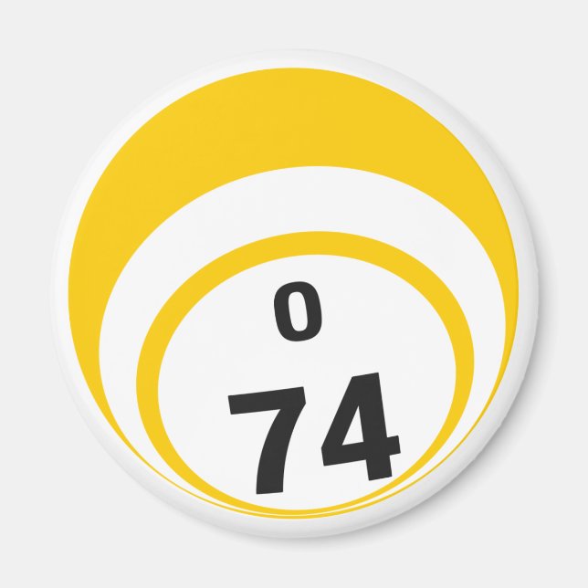 O 74 bingo ball fridge magnet (Front)
