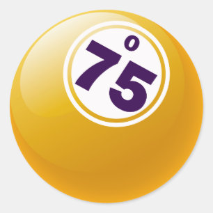O 75 BINGO BALL CLASSIC ROUND STICKER