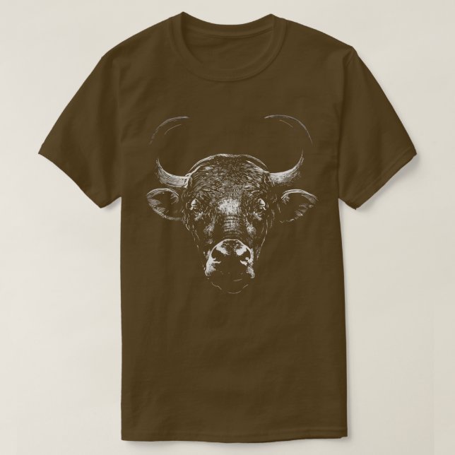 O Bulle Farmer's Cow with Horns Wild Bull O  T-Shirt (Design Front)