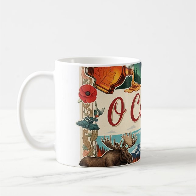 O Canada Collage – Vintage Patriotic  Coffee Mug (Left)
