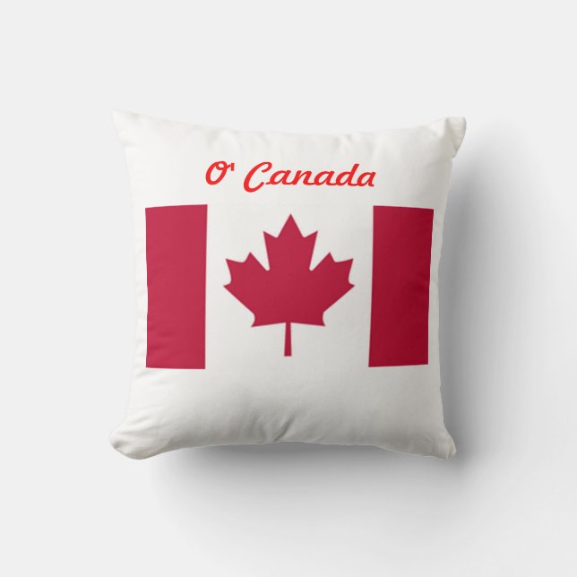 O' Canada Flag Throw Pillow (Front)