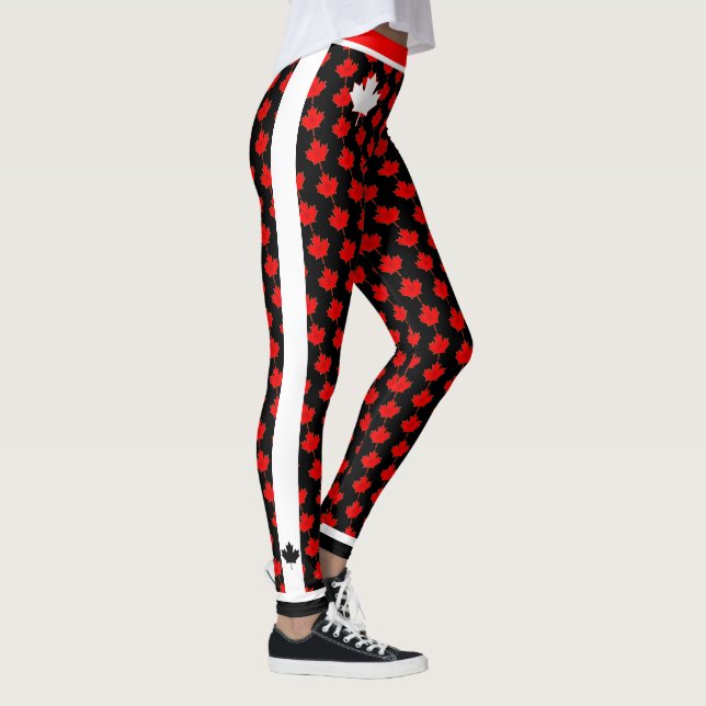 O Canada Maple Leaf on (your colour) Leggings (Right)