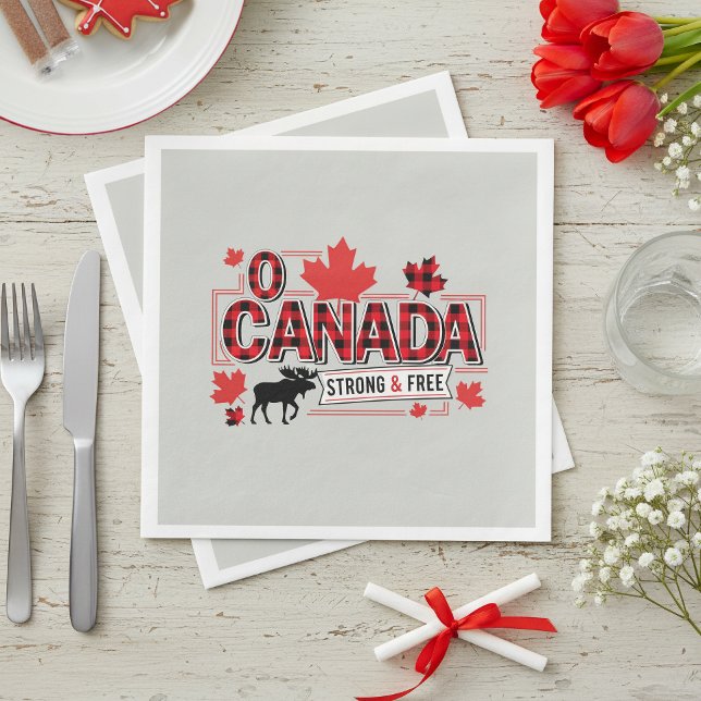O Canada Strong & Free Moose ID1314 Napkin (Creator Uploaded)