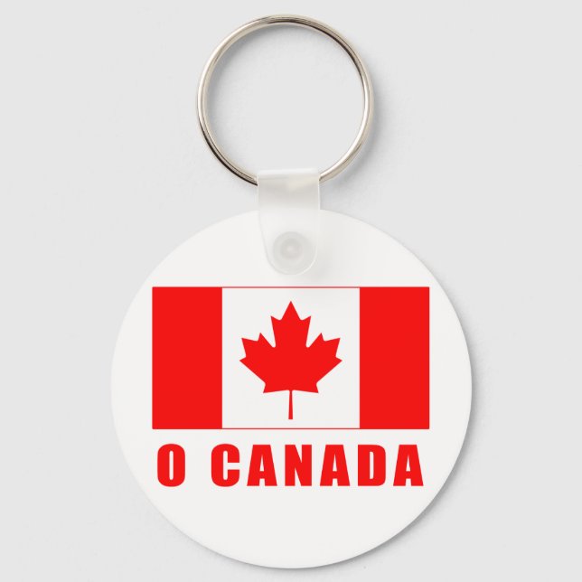 O CANADA with Canadian Flag Tshirts Key Ring (Front)