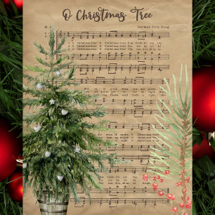 O Christmas Tree Sheet Music Tissue Paper
