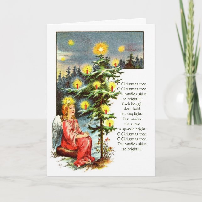 O Christmas Tree Vintage Christmas Card (Front)