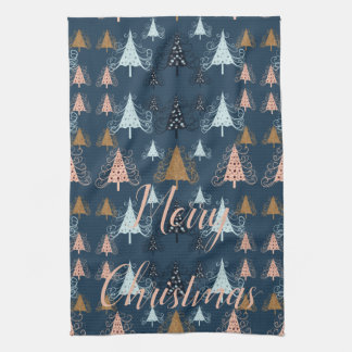O Christmas Trees (Blue) Tea Towel