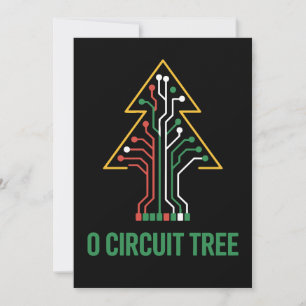 O Circuit Tree Christmas Xmas Engineer Holiday Invitation