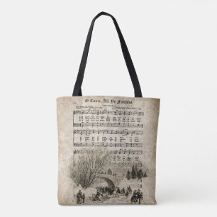 O Come All Ye Faithful Vintage Christmas Carol Bag