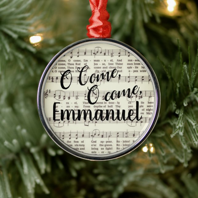 O Come, Emmanuel  Metal Ornament (Tree)