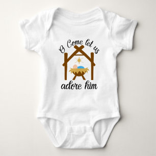 O Come Let Us Adore Him Baby Bodysuit