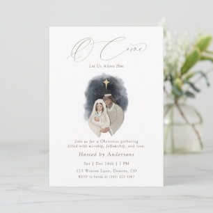 O Come Let Us Adore Him Christmas Invitation