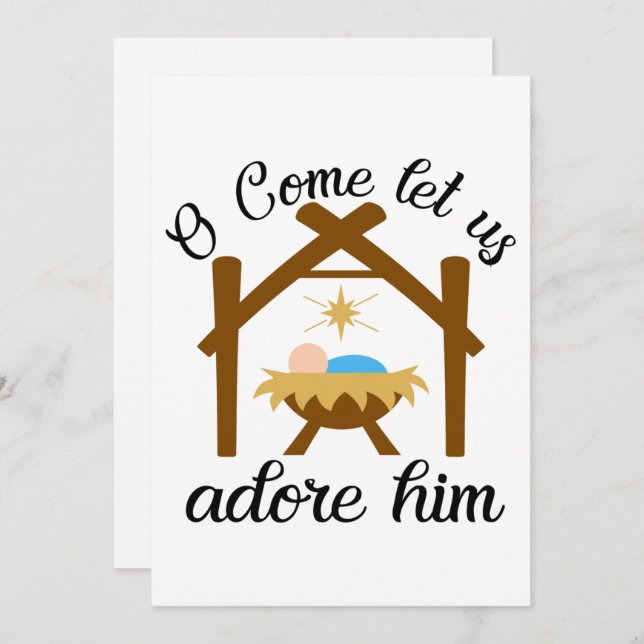 O Come Let Us Adore Him Holiday Card (Front/Back)