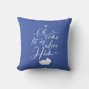 O Come Let Us Adore Him Nativity Cushion