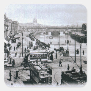 O' Connell Bridge and the River Liffey, Dublin Square Sticker