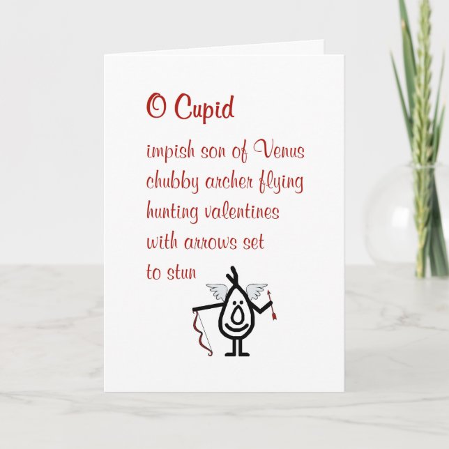 O Cupid - a funny poem for your valentine Holiday Card (Front)