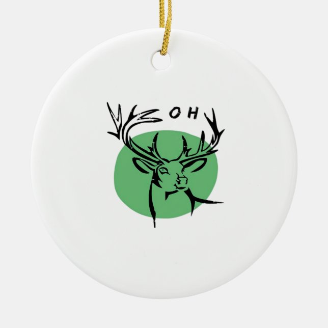 O Dear O Dear Green Minimal Modern Design Ornament (Front)