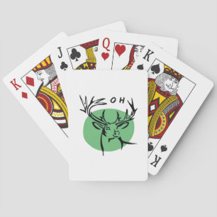 O Dear O Dear Green Minimal Modern Design Playing Cards