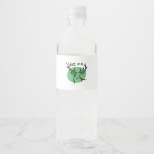 O Dear O Dear Green Minimal Modern Design  Water Bottle Label