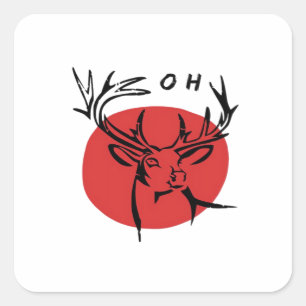 O Dear O Dear Red Retro Classic Design Square Sticker