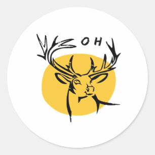 O Dear O Dear Yellow Artistic Style Classic Round Sticker