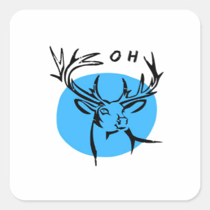 O Dear Oh Dear Blue Whimsical Aesthetic  Square Sticker