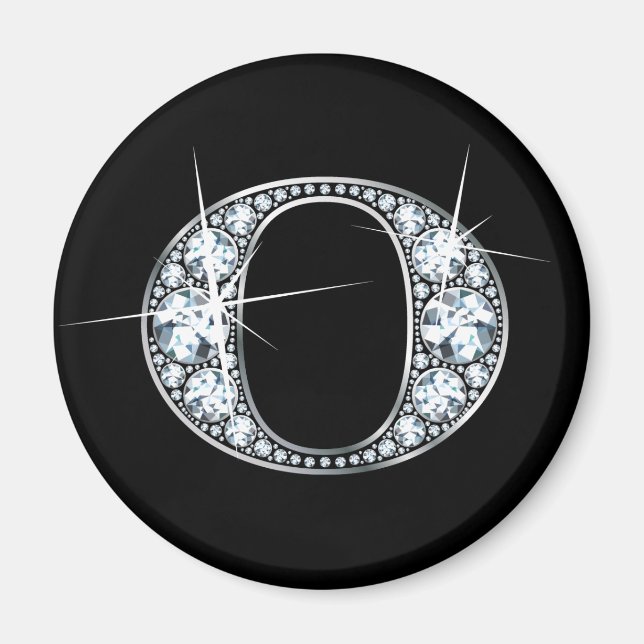 "O" Diamond Bling Magnet (Front)