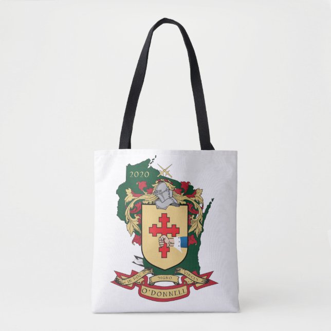 O"Donnell Family Crest_Wisconsin Tote Green Bag (Front)