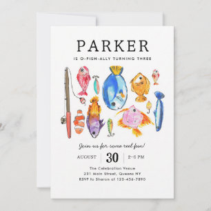 O-Fish-al Reel Fun Fishing Birthday Invitation