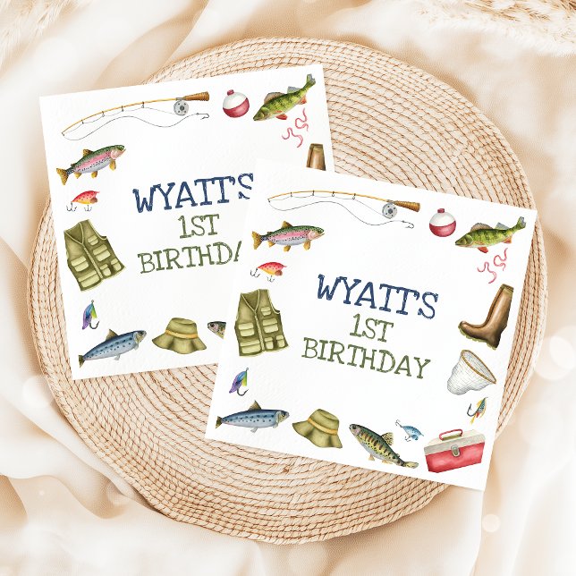 O-Fish-Ally Fishing Birthday Napkins (Creator Uploaded)