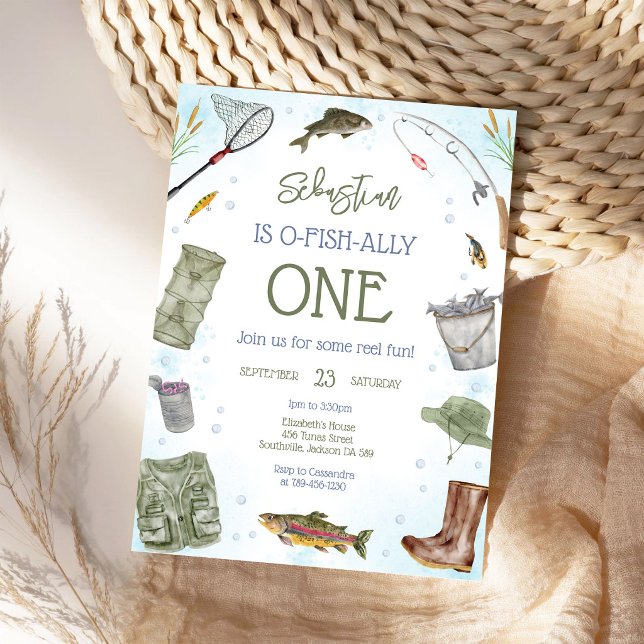 O-Fish-Ally Fishing Boy Birthday Invitation (Creator Uploaded)