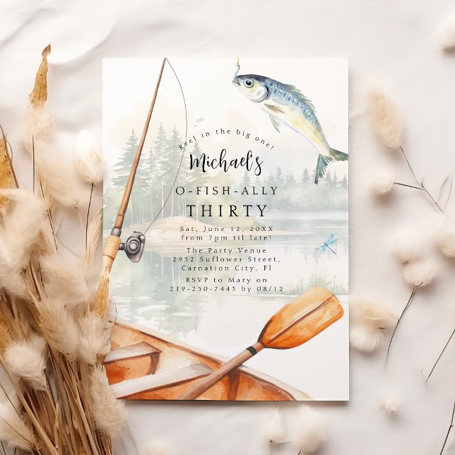 O-Fish-Ally Fishing Themed 30th Birthday Party Invitation (Creator Uploaded)